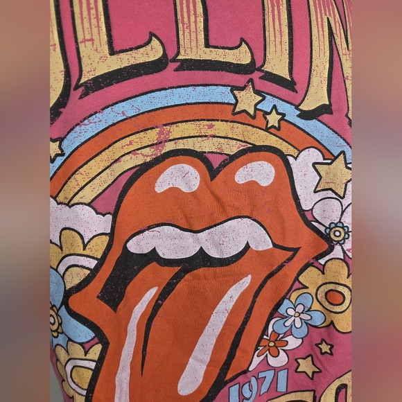 The Rolling Stones Size XXL Authentic UK Tour 1971 - Pink T-Shirt Ptp 24" - Picture 6 of 8